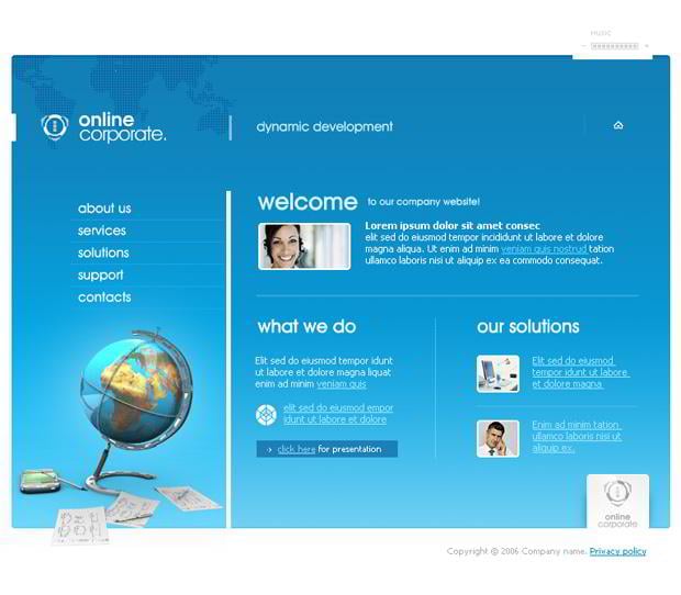 globe web design - Online Corporate